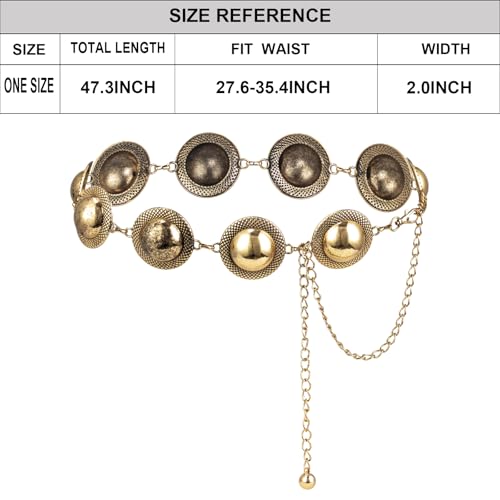 ILuvatar Western Metal Concho Belt for Women Cowgirl Waist Chain for Women Dress Pants Adjustable2