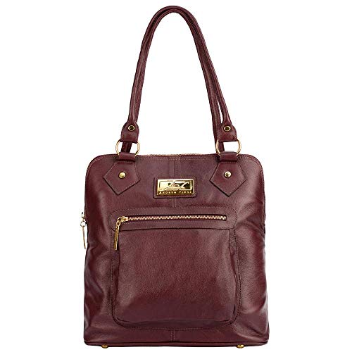 Bolsa mochila de couro liso Lívia - Marsala