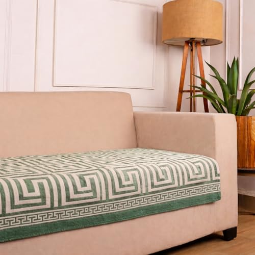 Image of STITCHNEST Premium Woven Sofa Cover 2 Seater | Modern Geometric Sofa Protector | Soft Fabric Sofa Sheet | Durable Living Room Furniture Cover