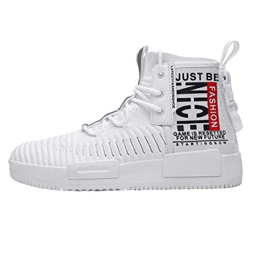 Image of RUNMAXX Mens Fashion Walking Lace Up High Top Shoes Stylish Running Athletic Casual Sneaker