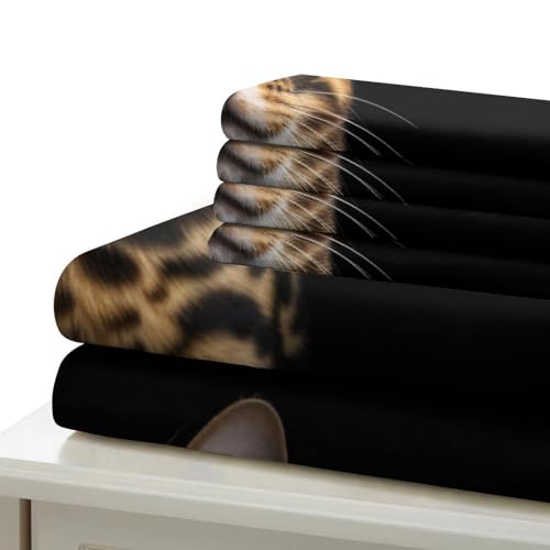 Housse de couette chat 3D microfibre de qualité supérieure King - 6