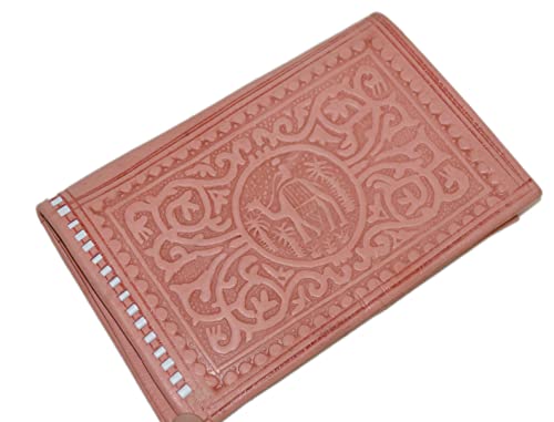 Treasures Of Morocco Handmade Moroccan By-fold Leather Wallet Large Vintage Exquisite Handy Pink