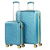 Lois - Juego de Maletas de Viaje Rígidas Ligeras 2 pzs. Set Trolley ABS 4 Ruedas Cabina y Grande Resistentes y Robustas. Conjunto Equipaje Avión 171117, Color Aguamarina