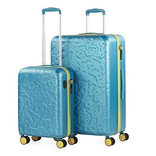 Lois - Juego de Maletas de Viaje Rígidas Ligeras 2 pzs. Set Trolley ABS 4 Ruedas Cabina y Grande Resistentes y Robustas. Conjunto Equipaje Avión 171117, Color Aguamarina