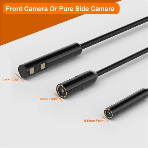 Telecamera endoscopica industriale da 4,3'' 1080p HD, 50 m, cavo rigido, impermeabile, boroscopio con design diviso per auto (50 m, doppio 8 mm)