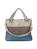 MissFox Women's Classic Tote Handbag Shoulder Bag Large Tote with Shoulder Strap Blue
