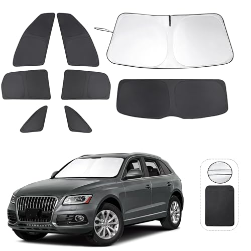 TINGLU Window Shades for Audi Q5 2009-2017/2014-2017 Audi SQ5 Accessories Car Side Full Windows Windshield Sun Shade Sun UV Rays & Privacy Protection for Camping,Napping,and Relaxing 8PCS
