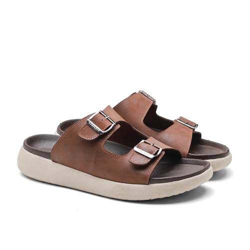 Image of ASIAN Medisol-03 Men's Orthopedic Comfort Slippers | Soft Cushion Footbed, Dual Adjustable Buckle Straps, Lightweight Anti-Skid Sole, Stylish Sandals