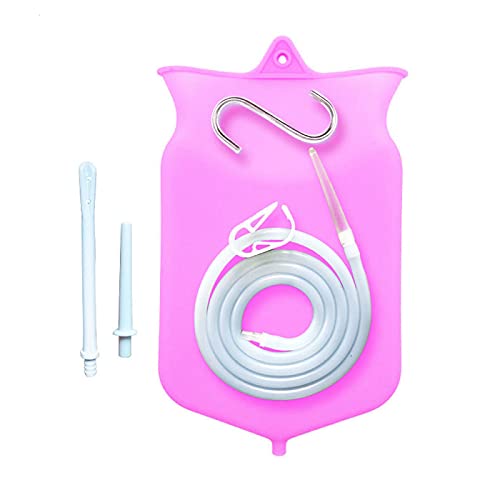Sac à lavement de 2 l, Kit de lavement, Kit Sac De Lavement en Silicone Non-Toxique 2 Litres, Vagin Nettoyeur Kit de Lavement, Sac de lavement réutilisable,...