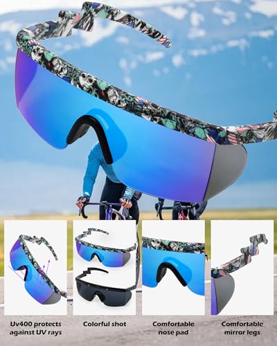 Vintage Semi-Rimless Sunglasses with 80s 90s Design, Multicolored Transparent Lenses for Unisex Fashion3