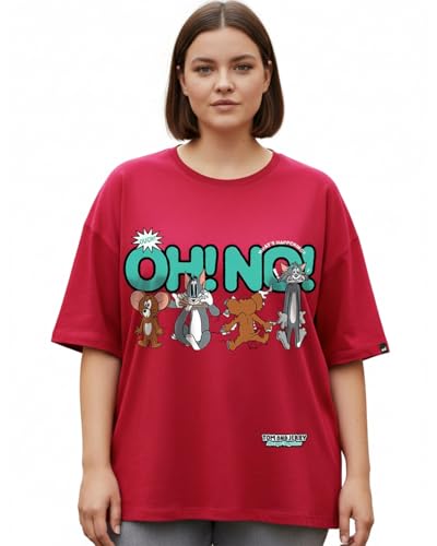 Image of Bewakoof Women's Cotton Cartoon Oversized Fit T-Shirt
