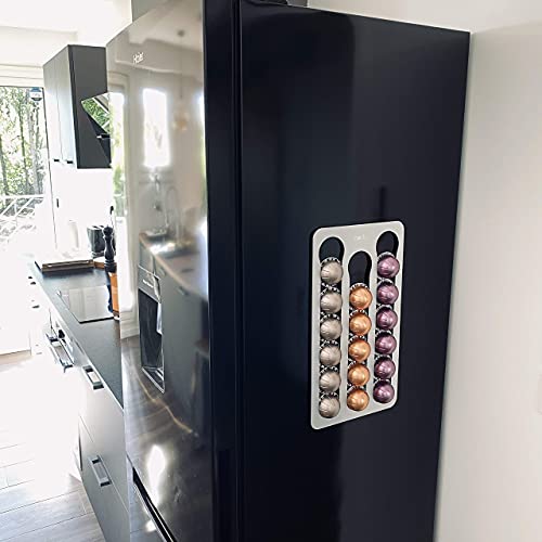 PODY® • Supporto, organizzazione per capsule, cialde di caffè • magnetico • compatibile con Nespresso Vertuo • alluminio composito argento