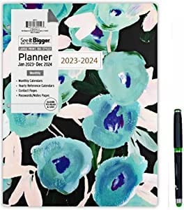 TheBelieverPlanAhead See it Bigger Home/Office 2 - Year Monthly Calendar Planner, January 2020- December 2021, Size 8.5'' X 11'' and Boardroom Silver LED InspirationalPenLight ''Best Year Ever 2020''