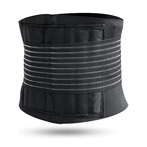 ONTYZZ Rückenbandage Sport Herren Lendenwirbelstütze Gürtel Frauen für Abnehmen Schützen Taille Schmerzreduktion Haltungskorrektur Lendenwirbel Gurt Schwarz/XXL