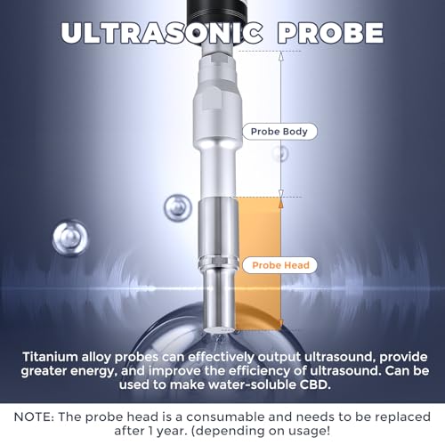 Image of Bonvoisin Touch Screen Ultrasonic Homogenizer Emulsifier Sonicator Processor Cell Disruptor Mixer with Electric Lifting Platform, 25mm Probe (2500W, 1000-3000ml)