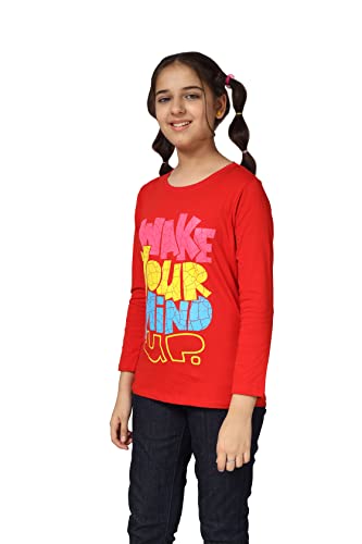 Image of KYDA KIDS 100% Cotton Girls Full Sleeve Printed T-Shirt,Regular fit Round Neck Tops (Pack of 3)