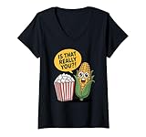 Photo Gallery donna divertente mais popcorn scherzo cibo fumetto maglietta con collo a v Photo Gallery donna divertente mais popcorn scherzo cibo fumetto maglietta con collo a v