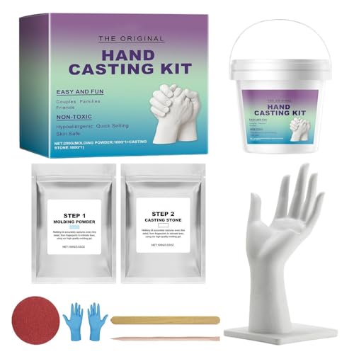 Kit de fundición de mano genérico para parejas-3D Plaster Estatua escultura, Alginato de alta definición, Determinado Keepsake Preservation, DIY Romantic Project, Date Activity | for Valentines