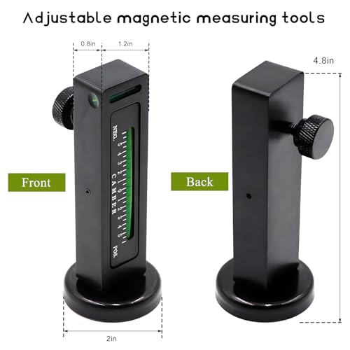 Suvnie Adjustable Magnetic Gauge Tool, Automotive Camber Castor Strut Wheel Alignment Tools, Universal Camber Gauge, Vehicle Tire Repair Accessories for Most Cars Trucks RVs (Black)