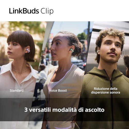 Sony Linkbuds Clip WF-LC900 Auricolari Wireless, Viola - 5