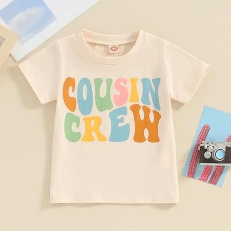 Chloefairy Cousin Crew Shirts for Kids Baby Short Sleeve Romper Bodysuit Toddler T-Shirt Family Matching Summer Clothes