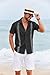 COOFANDY Summer Shirts for Men Cuban Button-Down Shirts Hawaiian Guayabera Short Sleeve Relaxed Fit Shirts XL Black