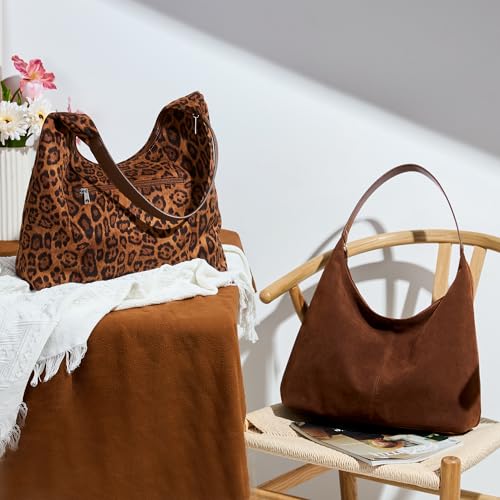 Image of KALIDI Casual Tote Bag Vegan Leather Hobo Zipper Work Bag Weekender Shoulder for Women Shoulder Travel Purse