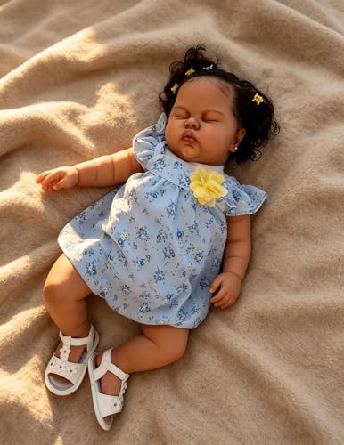 Muñeca Reborn Toddler Negra Realista 24 Pulgadas miniatura 4