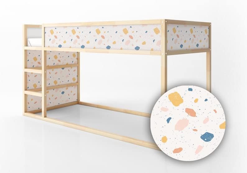 KURA Bed Colorful Venetian Terrazzo Imitation Pattern Kids Decals Sticker Furniture Decals for Nursery Adhesive