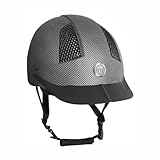 TuffRider Starter Carbon Fiber Print Horse Riding Helmet | Comfortable ABS SEI-Certified Protective Equestrian Head Gear-Black-Medium
