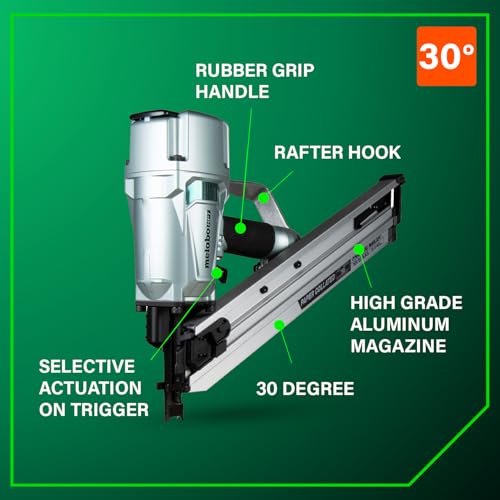 image for Metabo HPT Framing Nailer, Pro-Preferred Pneumatic Power Nailers in Fr