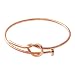 SENFAI New Fashion Twist Knot Nail Bangle Heart Knot Bracelet Stack Bangle Cuff (rose gold)