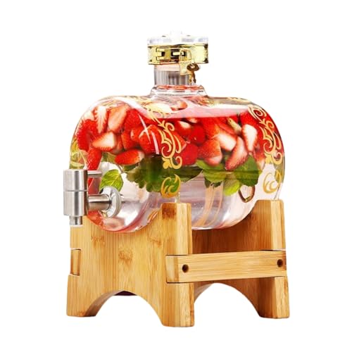 FLYILIA ドリンクサーバー ドリンクディスペンサー 焼酎サーバー ガラスサーバー 耐熱ガラス ピッチャー 冷水筒 蛇口付き ウォータージャグ 冷水ポット 麦茶ポット お茶ポット 水差し ジャグ 業務用 家庭用 来客用 おしゃれ 大容量 果実酒 梅酒