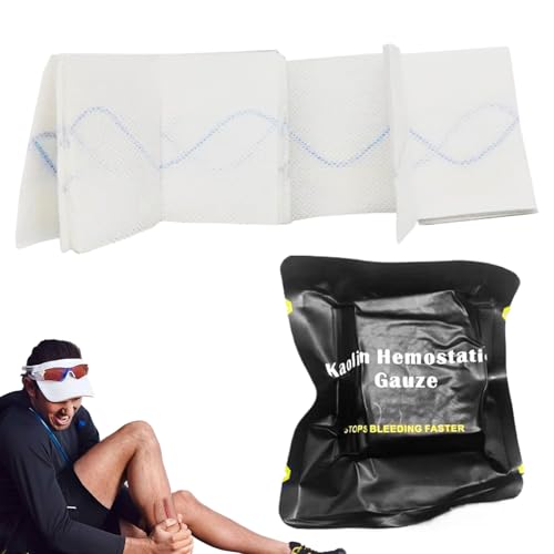 Bandage Hémostatique En Gaze Hémostatique Pour La Coagulation Sanguine - Action Rapide Et Absorbante - Portable Et Léger - 150x7,5cm/370x7,5cm - Pour L'extérieur, Les Voyages, Le Camping, Le Fitness