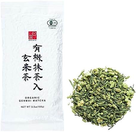 Ocha & Co. Organic Genmaicha Tea - Loose Leaf Japanese Green Tea - Genmai Matcha Roasted Brown Rice Blend - Premium Sencha Green Tea, 100g/3.5oz.