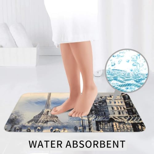 Alfombras de baño de 3 piezas París Torre Eiffel juego absorbente 24x16 7