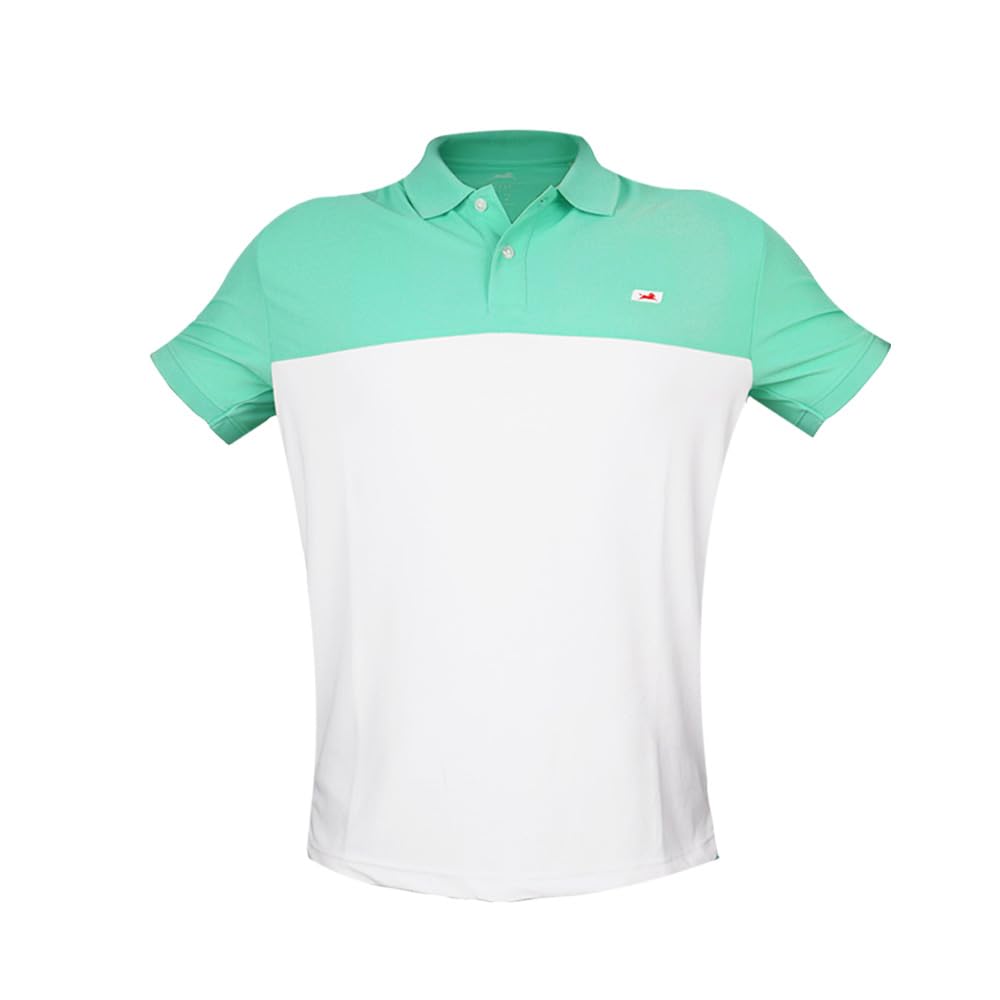 TVS Cut & SEW Polyester Polo Tshirt -Green & White-picture-56
