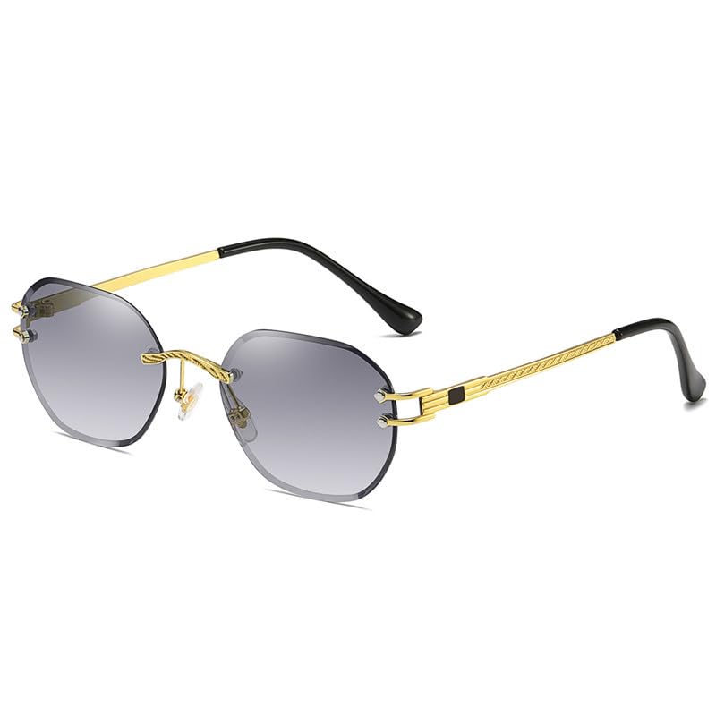 Sunglasses Frameless Rimless,Square Metal Sun Glasses