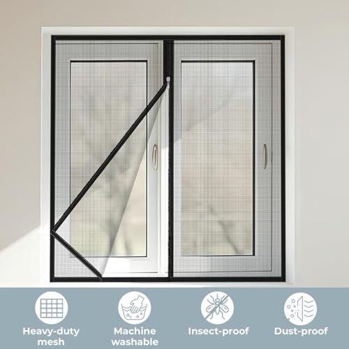 Mosquitera con cremallera premium de poliéster resistente para ventanas 6