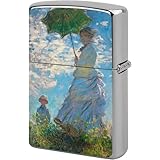 ライター ケース クロード モネ 日傘さす女性 ZIPPO 兼用 収納 喫煙具 交換用外側 おしゃれ 男女 オイル シェル 金属保護 ジッポ カバー 誕生日 父の日 プレゼント コレクション ギフト