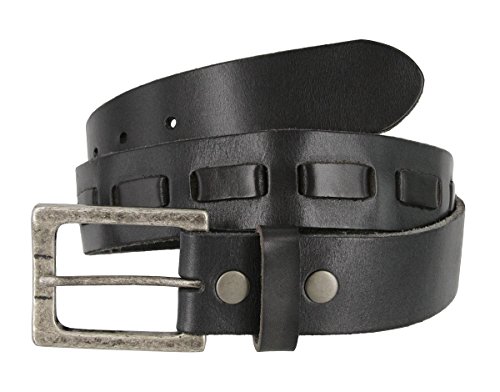 383000-04 Full Grain Leather Belt Strap with Antique Buckle4