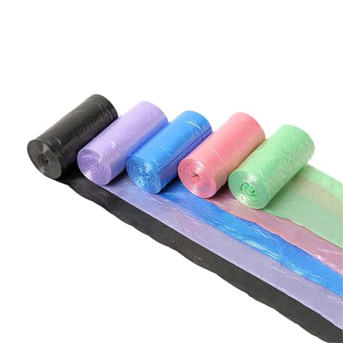 Piccoli sacchetti per la spazzatura, 5 rotoli di mini sacchetti della spazzatura da scrivania, per casa, auto, ufficio, cucina o sacchetti per cani 25 x 30 cm (colore casuale)