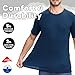 Heat equation Merino Wool Shirt for Men Bamboo Viscose Moisture Wicking Undershirt Lightweight Crewneck Soft T-Shirt 2P
