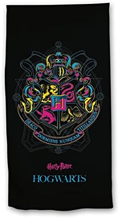 Harry Potter Hogwarts 70 x 140 cm Cotton Beach Towel, Black