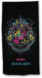 Harry Potter Hogwarts 70 x 140 cm Cotton Beach Towel, Black