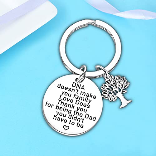Nimteve Step Dad Keyring Father's Day Gifts for Stepdad Birthday Keyring Gift for Stepdad Stepfather from Daughter Son Birthday Gift for Step Dad Thank You Gifts For Dad Keychain Step Dad in Law