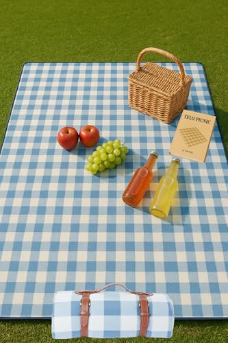Haus Projekt Telo Picnic Pile a Scacchi, 200x150cm, Morbido Coperta Pic Nic Impermeabile, Accessori Mare, Telo Picnic Stuoia Campeggio, Stuoia Spiaggia, Campeggio Accessori Utili