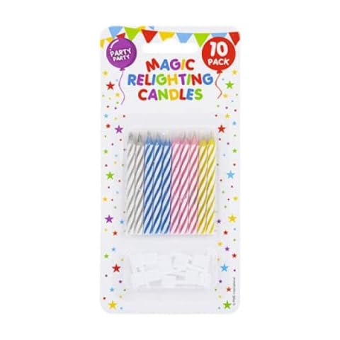 PMS Relighting Birthday Cake Candles with Holders Assorted Colours Cover