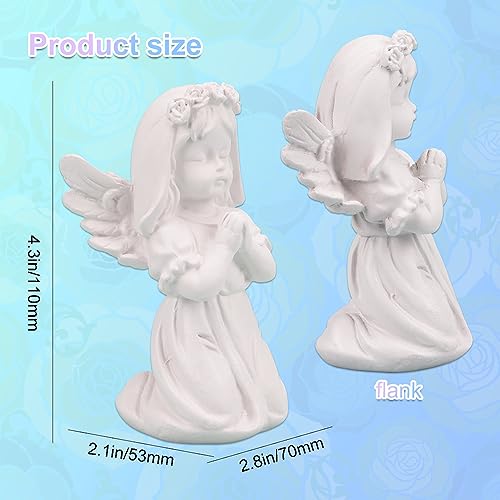 Estatua de ángel de resina blanca 4.3 pulgadas miniatura 2