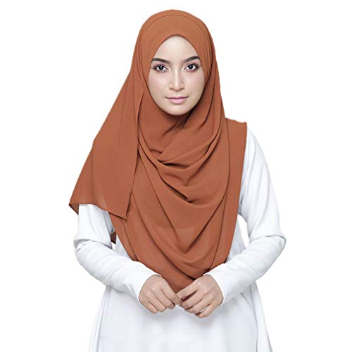 LMVERNA Solid Color Bubble Chiffon Scarf for Women Fashion Soft Hijab Long Scarfs Wrap Scarves